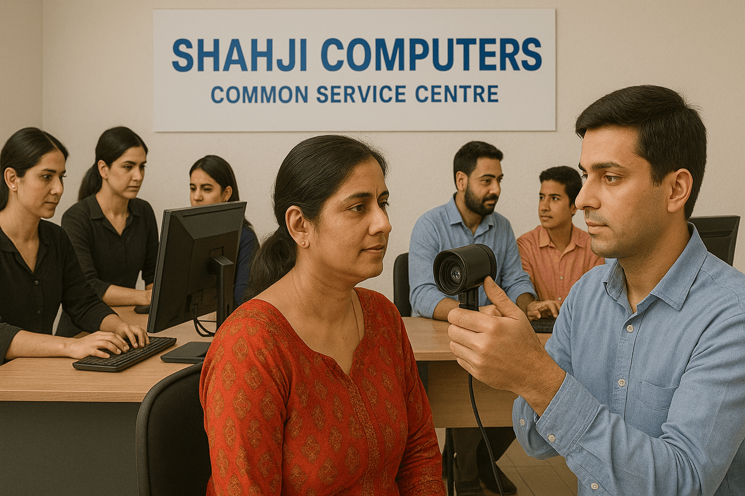 Shahji Computers helping a customer